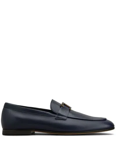 Tod's Logo-plaque Loafers In Blue