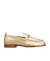 Tod's Logo-plaque Metallic-finish Loafers In Nude