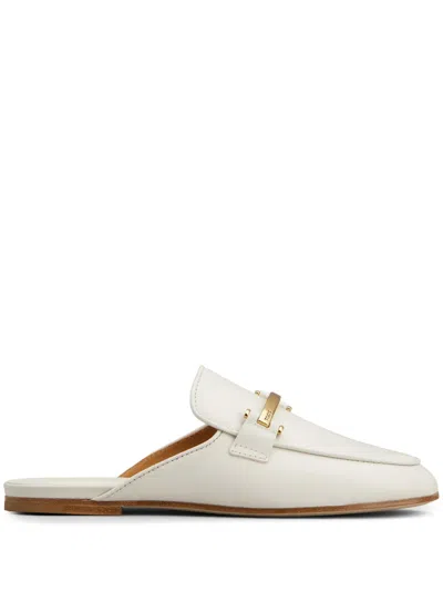 Tod's Chain-link Leather Mules In Neutrals