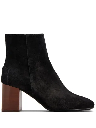 Tod's Ankle Boots In Suede In Black