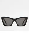 Tod's Logo-plaque Sunglasses In Black