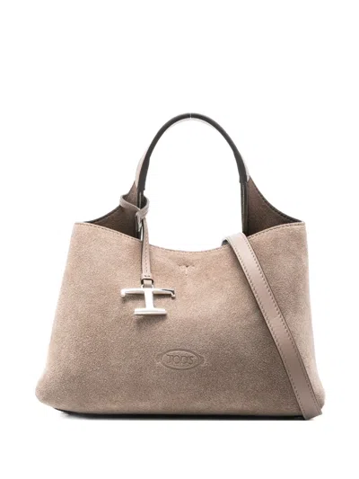Tod's Logo-plaque Top-handle Tote Bag In Brown