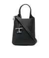 Tod's Logo-plaque Tote Bag In Black