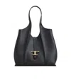 Tod's Logo-plaque Tote Bag In Black
