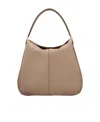 Tod's Logo Plaque Tote Bag In Nude
