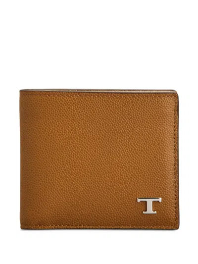 Tod's Logo-plaque Wallet In Brown