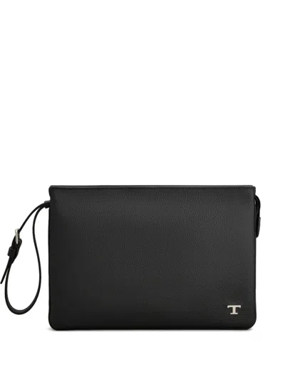 Tod's Logo Pouch Wallet In Black