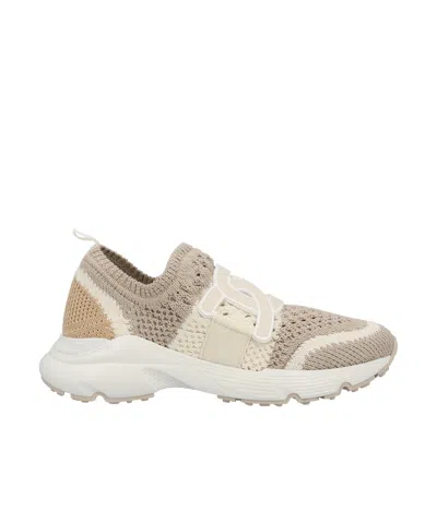 Tod's Logo Professional Sports Shoes In Nude