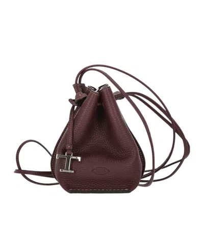 Tod's Logo Shoulder Bag In Black