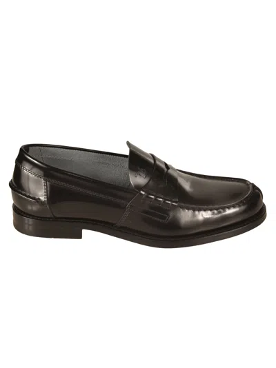 Tod's Logo Stamp Loafers In Nero
