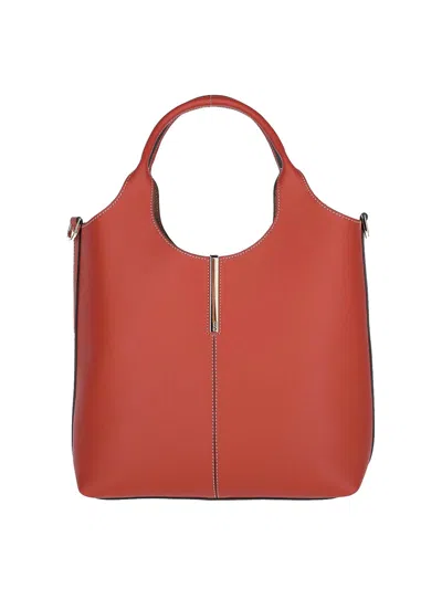 Tod's Logo Tote Bag In Red