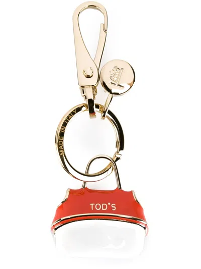 Tod's Logo Tote Keyring In Red