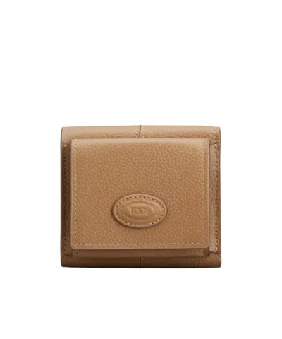 Tod's Logo Wallet In Brown
