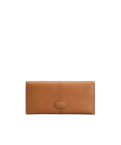 Tod's Logo Wallet In Brown
