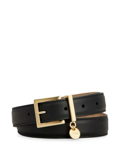 Tod's Logo-charm Belt In Black