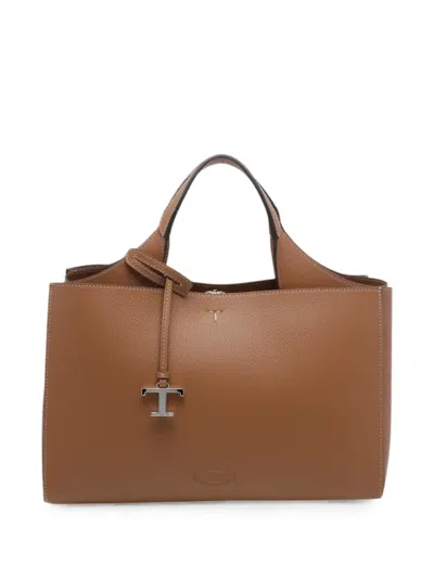 Tod's Logo-charm Leather Tote Bag In Pattern