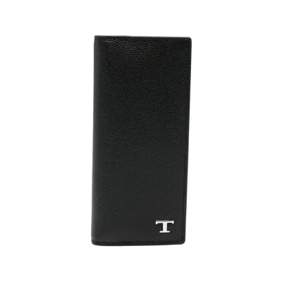 Tod's Logo-detail Leather Wallet In Black