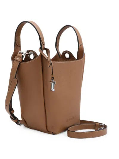Tod's Logo-embossed Leather Bucket Bag In Brown