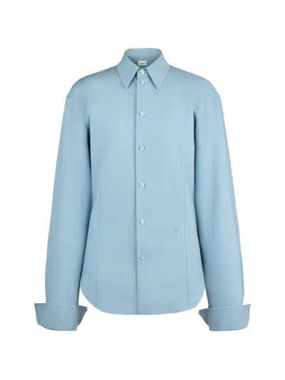 Tod's Logo-embroidered Shirt In Blue