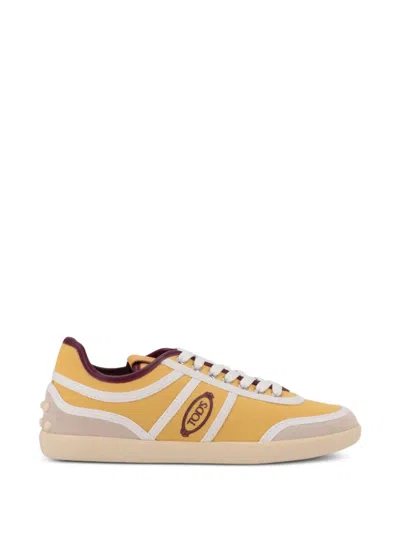 Tod's Logo-patch Panelled Sneakers In Yellow