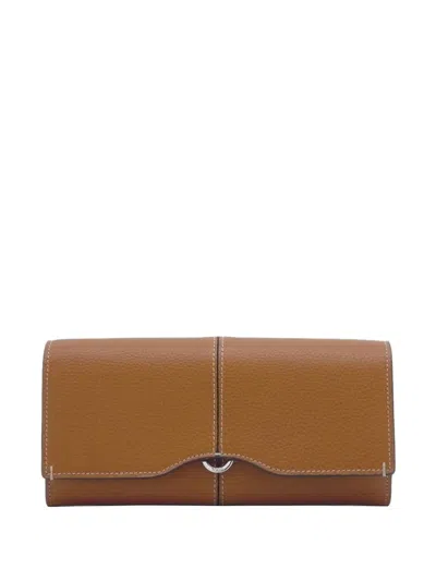 Tod's Logo-plaque Pebbled-leather Wallet In Brown