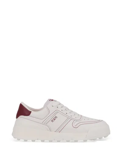 Tod's Logo-print Panelled Sneakers In White