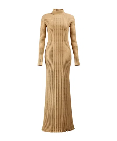 Tod's Long Knitted Dress In Brown