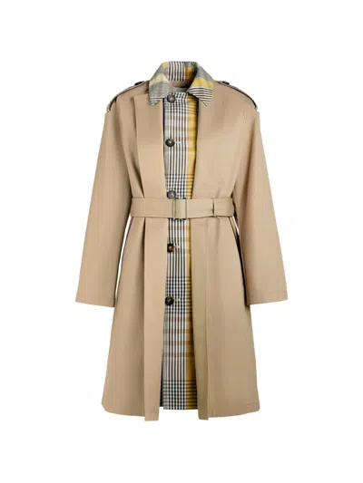 Tod's Long-sleeve Belted Trench Coat In Multi