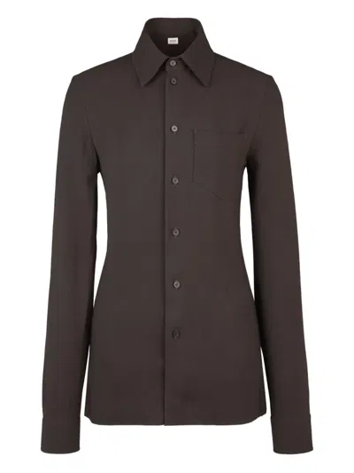 Tod's Long-sleeve Buttoned Shirt In Brown