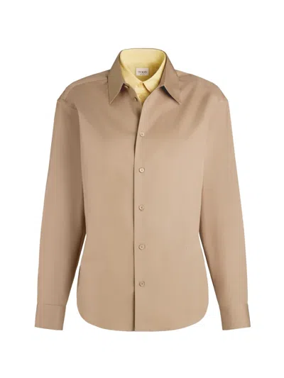 Tod's Long-sleeve Buttoned Shirt In Brown