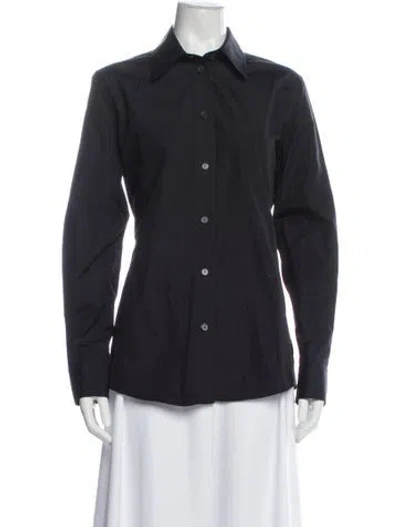 Pre-owned Tod's Long Sleeve Button-up Top In Gray