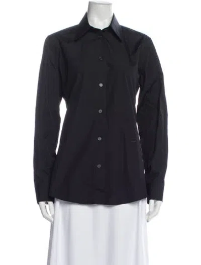 Pre-owned Tod's Long Sleeve Button-up Top W/ Tags In Gray