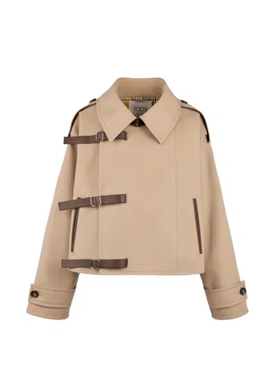 Tod's Long-sleeve Pocket Jacket In Brown