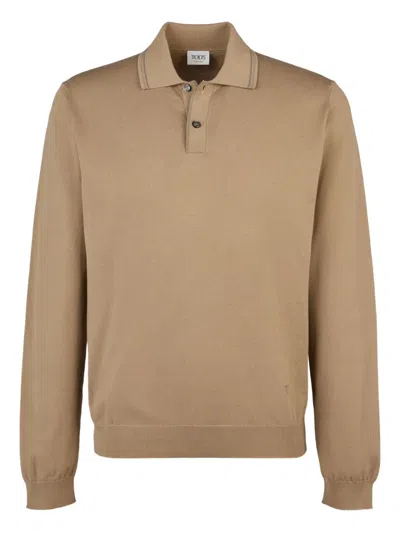 Tod's Polo Shirt In Cotton Knit In Beige