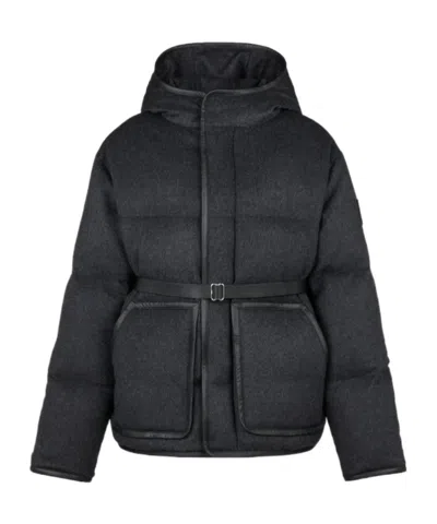 Tod's Long-sleeved Cotton-padded Jacket In Black