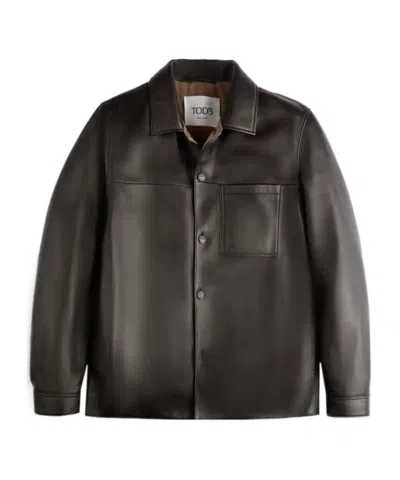 Tod's Long-sleeved Jacket In Brown
