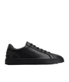 Tod's Rubber Sole Round Toe Low-top Sneakers In Black