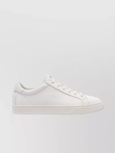 Tod's Low Top Leather Sneakers With Heel Detail In Gray