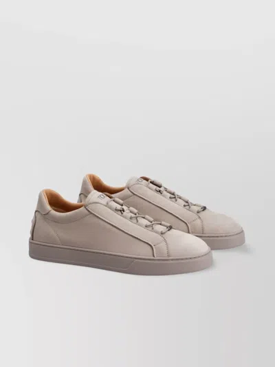 Tod's Low-top Round Toe Rubber Sole Sneakers In Neutrals