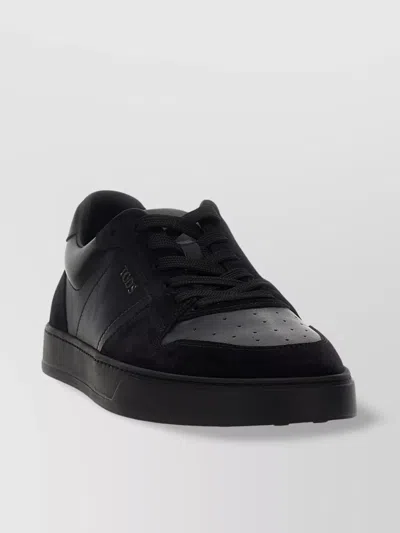 Tod's Low-top Sneakers Featuring Rubber Sole In Black