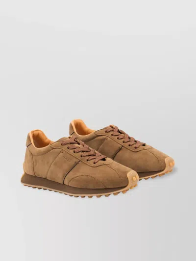 Tod's Low Top Sneakers With Rubber Sole And Suede Finish