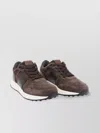 Tod's Suede And Leather Sneakers With Perforated Detailing In Brown