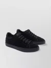 Tod's Low Top Suede Sneakers With Round Toe In Black