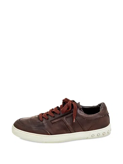 Pre-owned Tod's Low-top Leather Sneakers In Brown