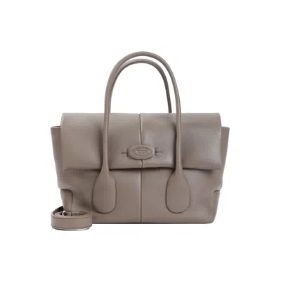 Tod's Luxurious Grey Calf Leather Handbag For Women | Ss24 Collection