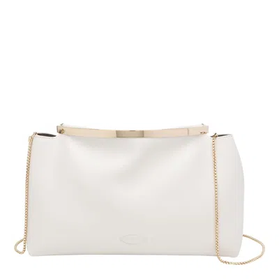 Tod's Tods Magenta Clutch In White