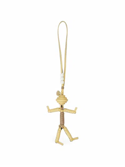 Tod's Man Charm In Leather In Yellow