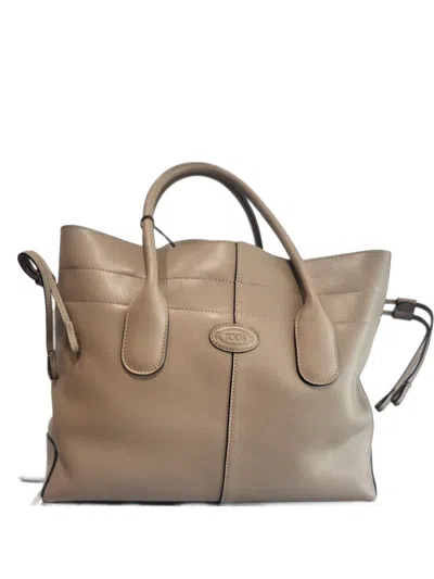 Tod's Manici Coulisse Piccola Leather Tote Bag In Red