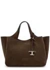 Tod's Tods Manici Mini Trac Pelle T Pend Suede Top Handle Bag In Brown