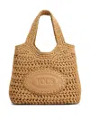 Tod's Mini Crochet Top-handle Bag In Neutrals